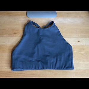 Girlfriend Collective Topanga Halter Sports Bra Grey Small